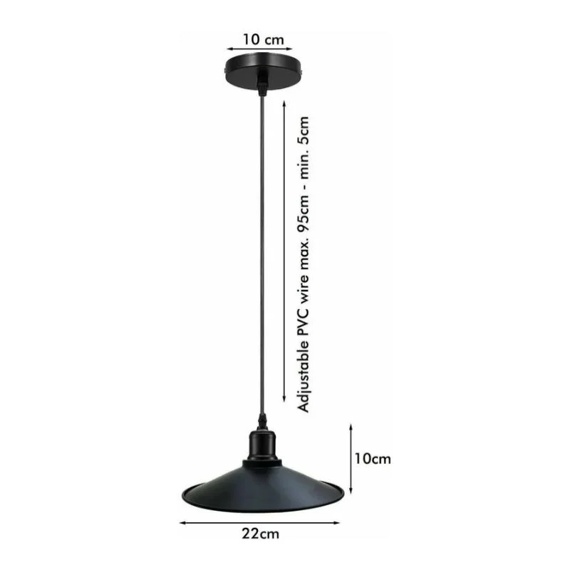 Industrie Design Pendelleuchte Schwarz – Loft Hängelampe E27~4139
