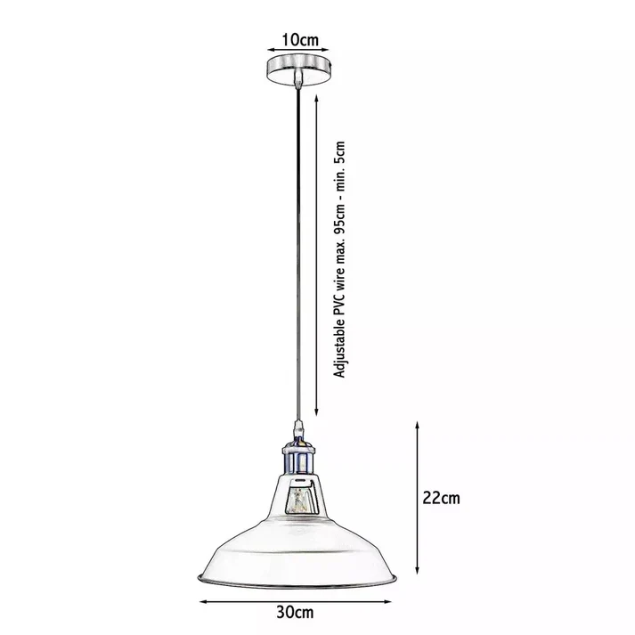 Industrial Pendelleuchte E27 Höhenverstellbar lampe | Ø 30cm~4134