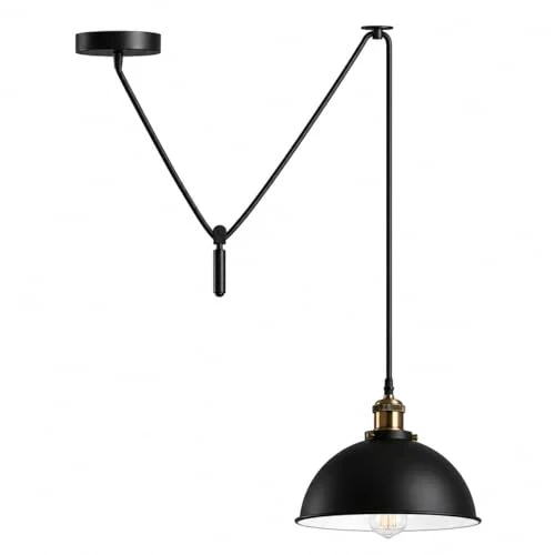 Pendelleuchte Höhenverstellbar – Vintage Trichter Deckenlampe Küche | Ø 21cm | E27 ~3968
