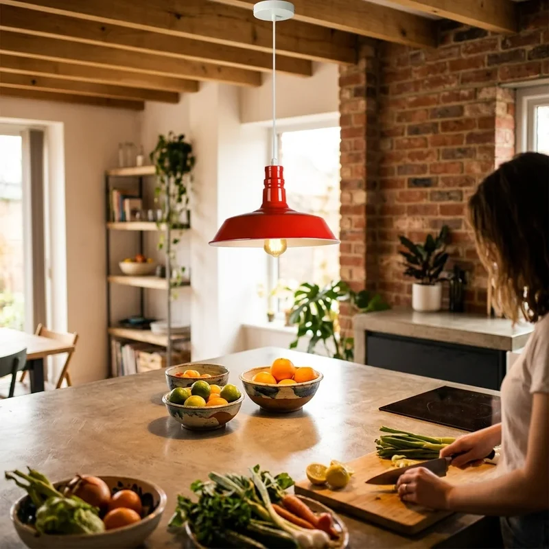 Modern Esstisch Pendelleuchte Groß | E27 Farbige Kücheninsel Lampe~3713