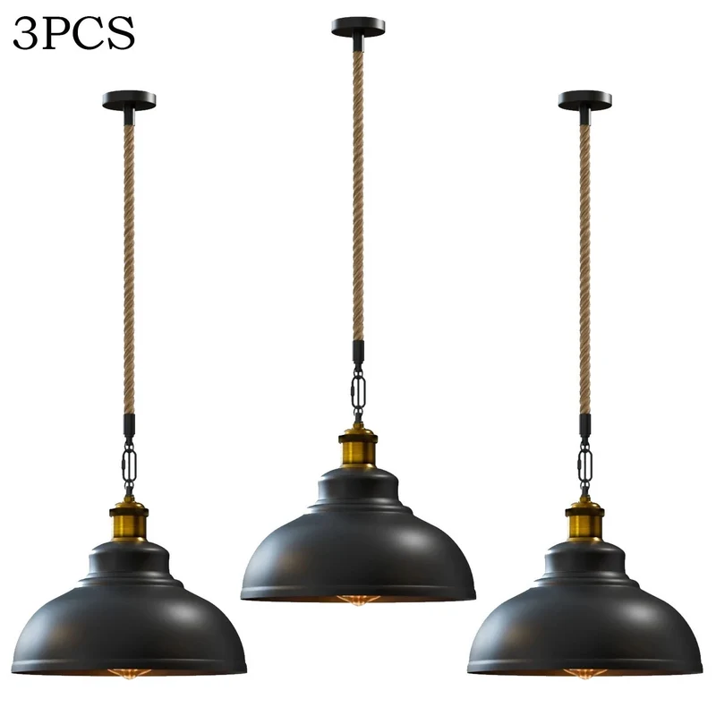 3er Set Vintage Seillampe – Industrie Pendelleuchte Esstisch | Ø29cm | E27 ~4092