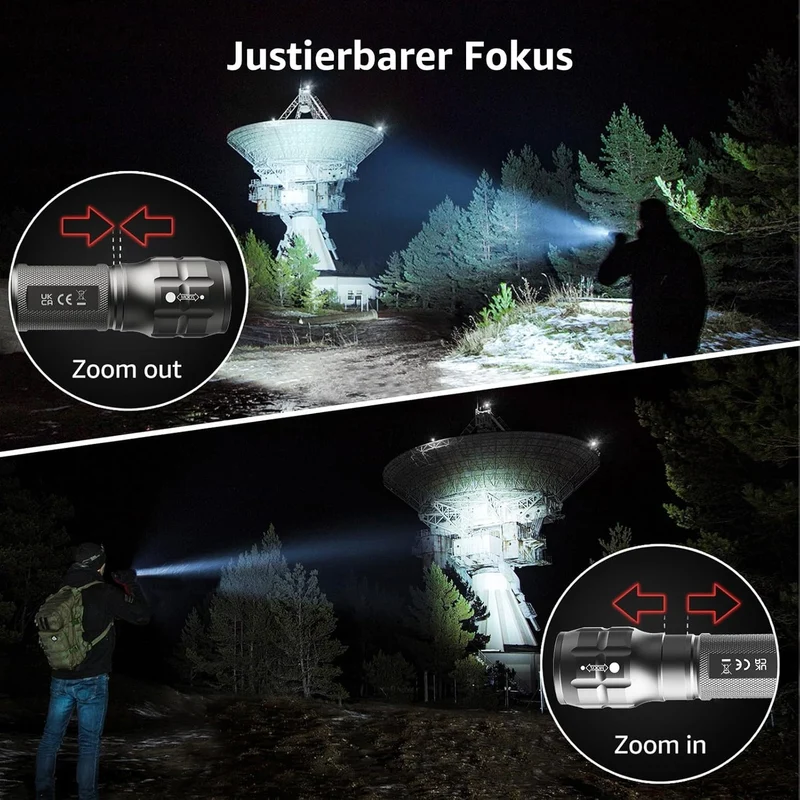 Lighting EVER LED Taschenlampe Klein, Extrem Hell & Zoombar Mini Taschenlampen Batteriebetrieben f¨¹r Kinder, Wasserdichte Handlampe f¨¹r Camping, Outdoor, Notf?lle (Gunmetal)