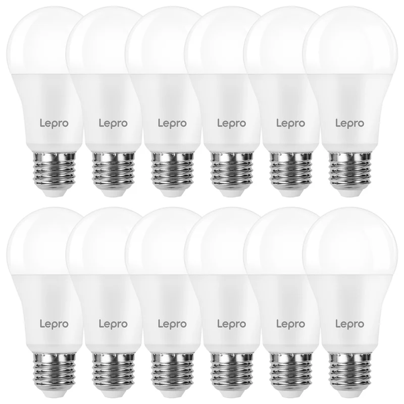 Lepro 13.5W E27 LED Warmweiss, ersetzt 100W Halogenlampe, 1521 Lumen Glühbirne E27, 2700K Warmweiß A60 LED Birne, 200° Energiesparlampe, Nicht Dimmbar, 12 Stück [Energieklasse E]