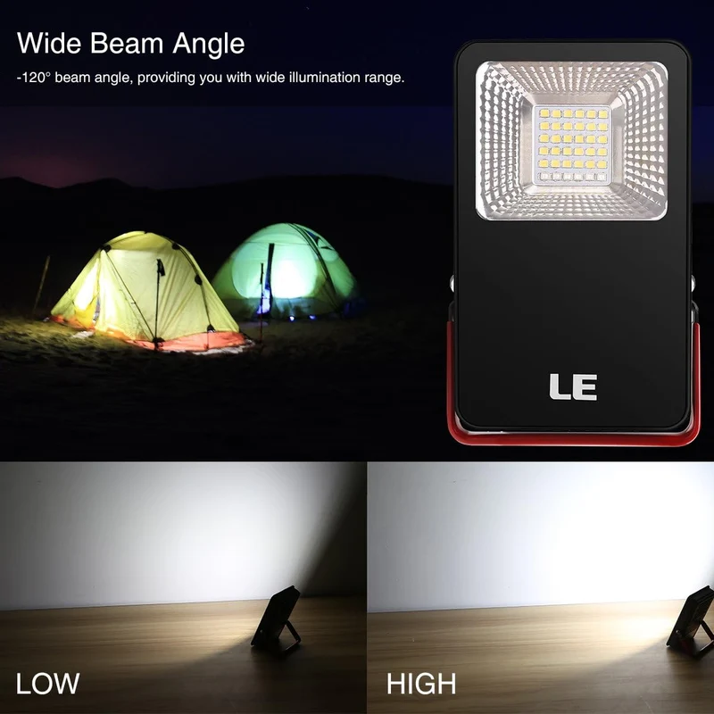 LE LED Campinglampe, Superhell 700 Lumen Wiederaufladbare Suchscheinwerfer mit 5400mAh Powerbank, Magnete & Haken, Dimmbar Notfallleuchte mit 3 Lichtmodi f¨¹r Stromausf?llen, Wandern, Zelt, usw.