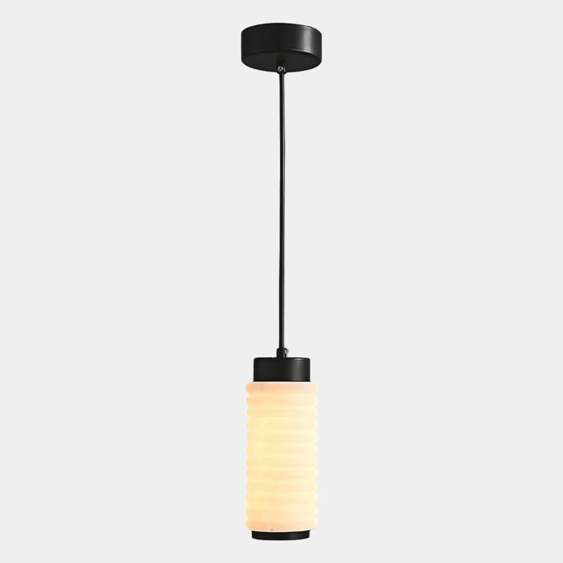 Small Cylindrical Alabaster Pendant Light LED