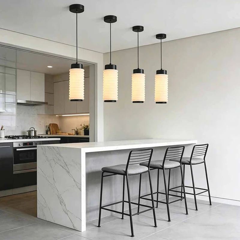 Small Cylindrical Alabaster Pendant Light LED