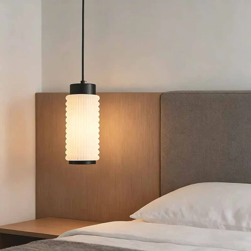 Small Cylindrical Alabaster Pendant Light LED