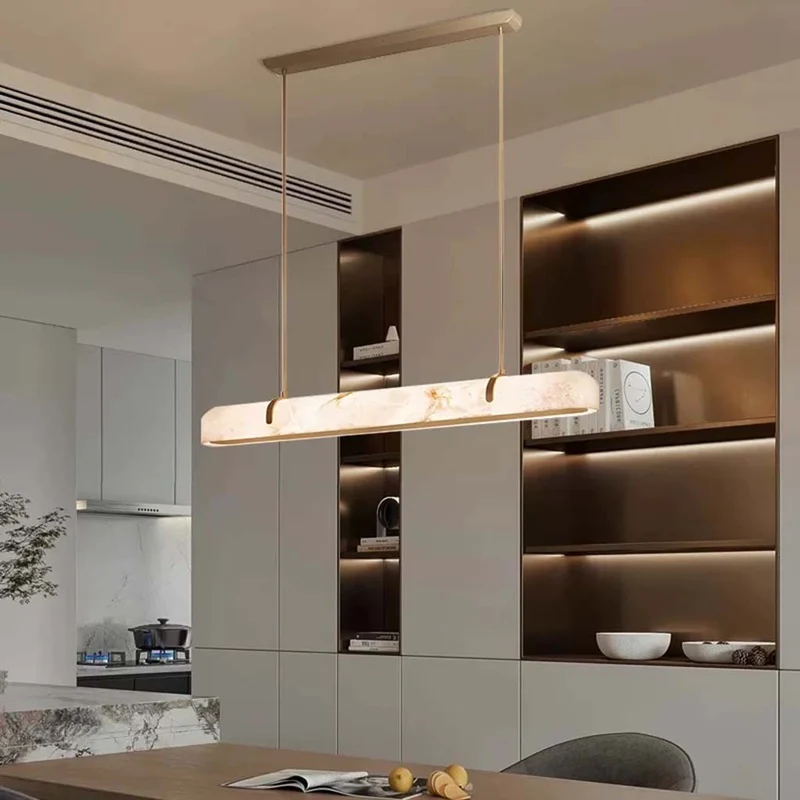 Alabaster Linear Chandelier Pendant Light LED Dimmable