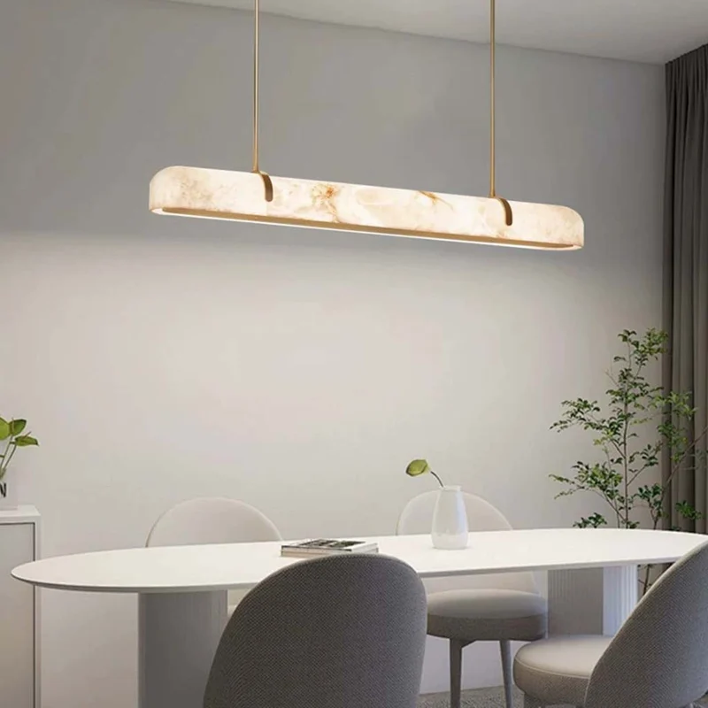 Alabaster Linear Chandelier Pendant Light LED Dimmable