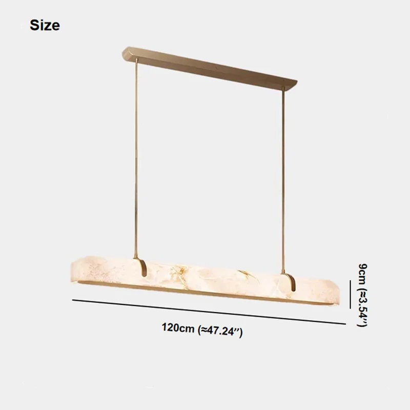 Alabaster Linear Chandelier Pendant Light LED Dimmable