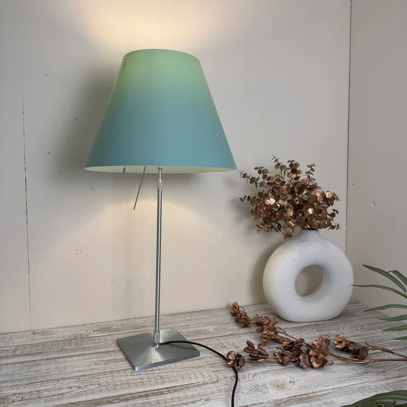 Luceplan Costanzina D13 Tischlampe Türkis Silbern Lampe Gebraucht
