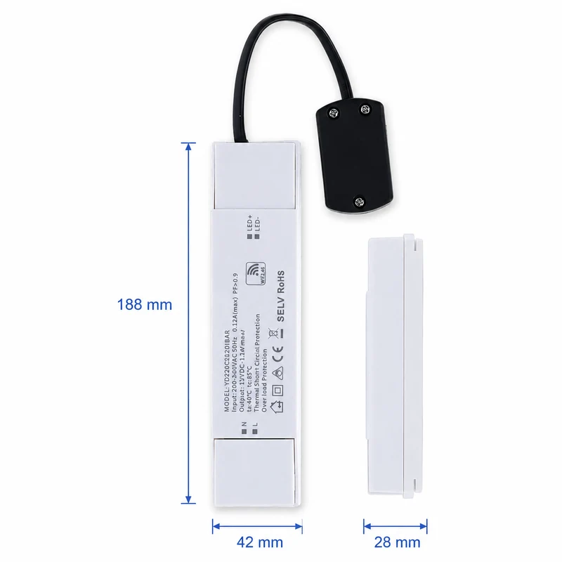 6x Baston LED Einbaustrahler Küche Ø55mm | dimmbare Küchenbeleuchtung | Unterbauleuchte Küche & Schrankbeleuchtung | 2700K | inkl. Fernbedienung | 3W | Schwarz