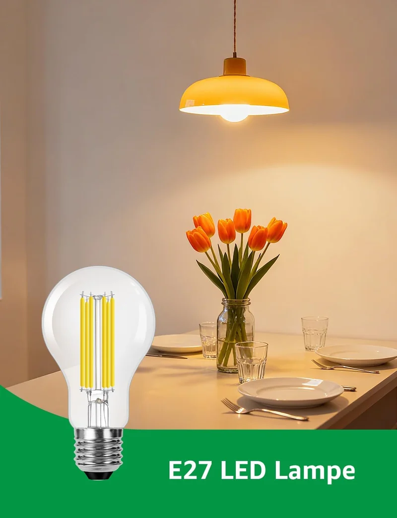 Lepro Energieklasse A E27 LED Warmweiss, 7.2W 1521 Lumen Glühbirne E27, Nicht Dimmbar, A60 Led Birne, 2700 Kelvin Warmweiß, 300° Abstrahlwinkel Energiesparlampe, ersetzt 100W Leuchtmittel, 1 Stück