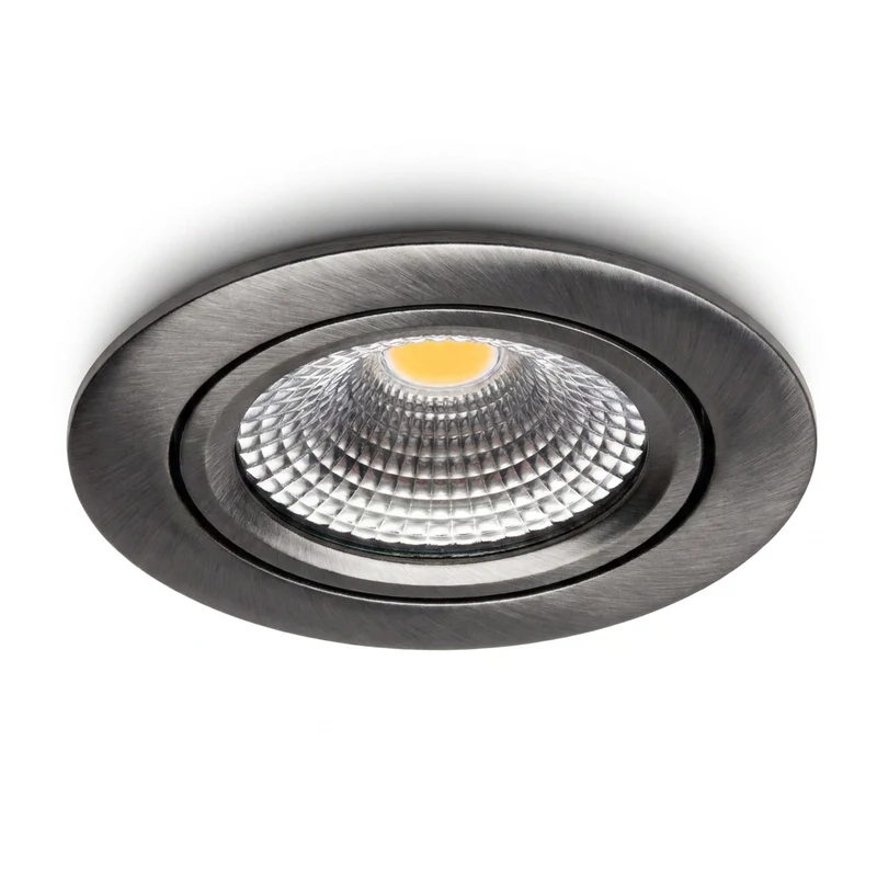 LED-Einbaustrahler Gunmetal | 5W | CCT-Switch | Rund | Dimmbar | Geringe Einbautiefe | 68-78mm Sägeschnitt