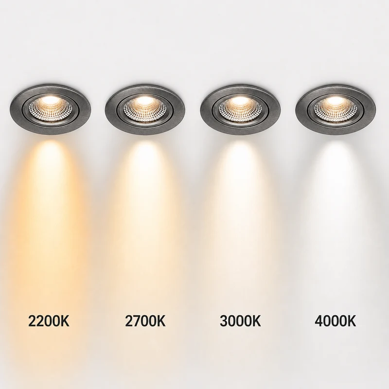 LED-Einbaustrahler Gunmetal | 5W | CCT-Switch | Rund | Dimmbar | Geringe Einbautiefe | 68-78mm Sägeschnitt