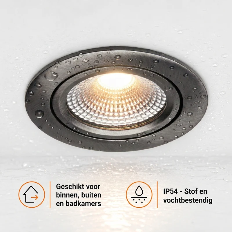 LED-Einbaustrahler Gunmetal | 5W | CCT-Switch | Rund | Dimmbar | Geringe Einbautiefe | 68-78mm Sägeschnitt