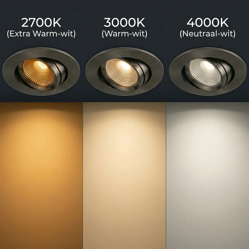 LED-Einbaustrahler Gunmetal | 5W | CCT-Switch | Rund | Dimmbar | Geringe Einbautiefe | 68-78mm Sägeschnitt