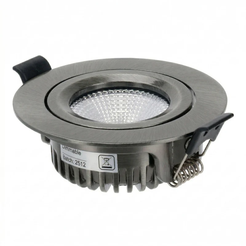 LED-Einbaustrahler Gunmetal | 5W | CCT-Switch | Rund | Dimmbar | Geringe Einbautiefe | 68-78mm Sägeschnitt