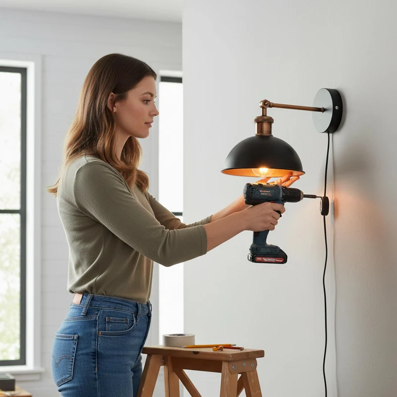 Wandlampe Vintage 180° verstellbar | E27 Wandleuchte ~4020