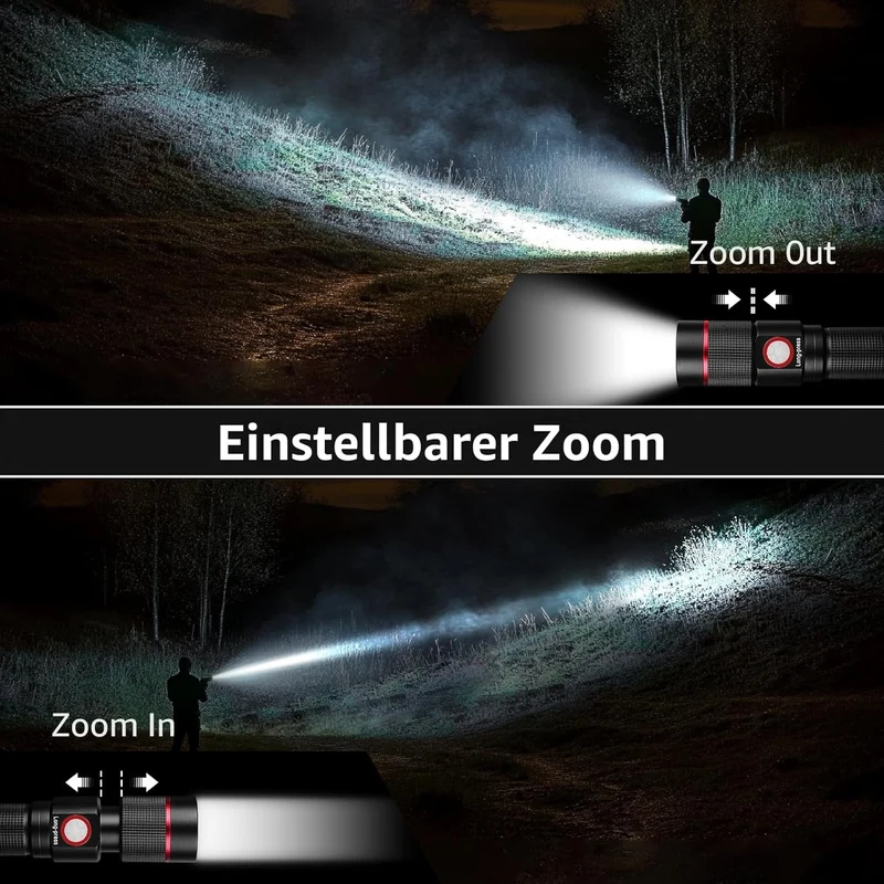 Lepro Taschenlampe LED Aufladbar, USB A-C Klein Taschenlampe Extrem Hell, 5 Lichtmodi, IPX4 Wasserdicht, Zoombare Flashlight f¨¹r Kinder, Camping, Wandern, Notf?lle (2er-Pack)