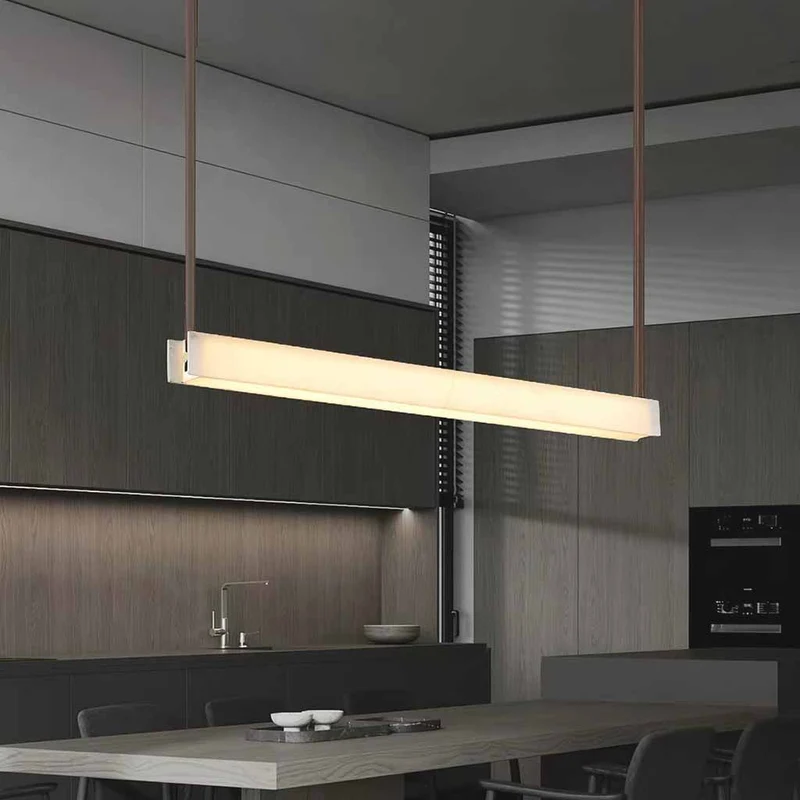 Linear Pendant Light Belt Alabaster LED Dimmable