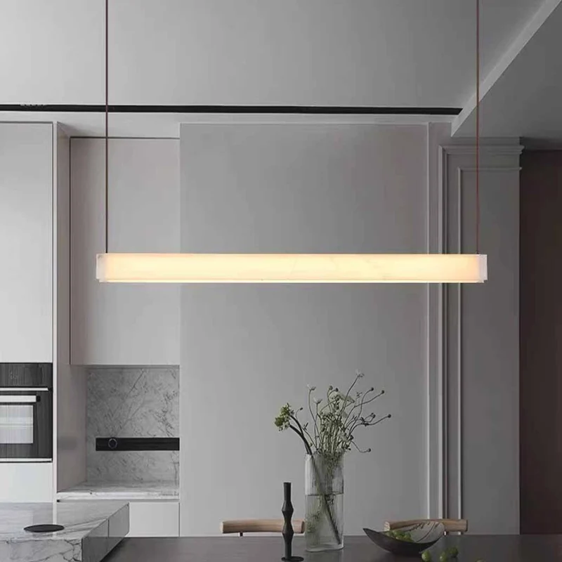 Linear Pendant Light Belt Alabaster LED Dimmable