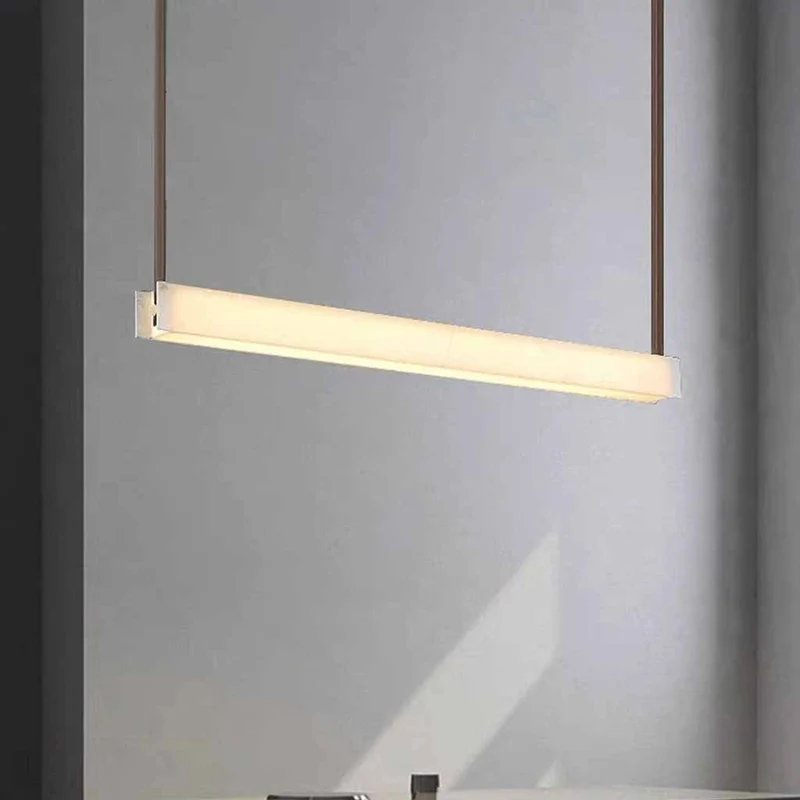 Linear Pendant Light Belt Alabaster LED Dimmable