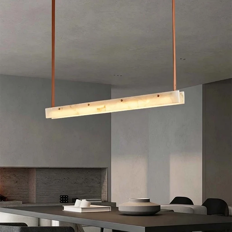 Linear Pendant Light Belt Alabaster LED Dimmable