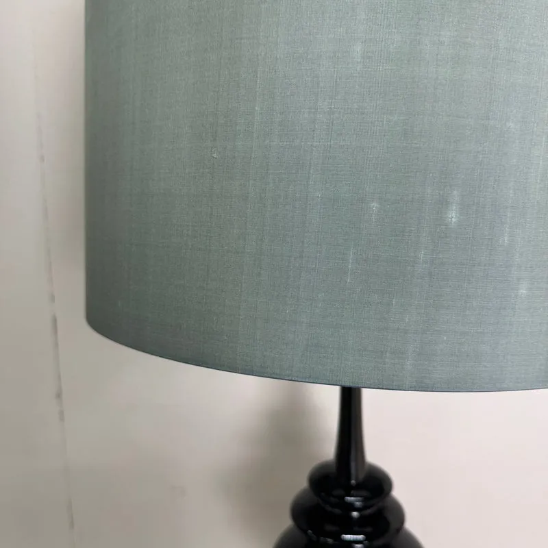 Designer Tischleuchte Stoffschirm Chrom Schwarz Nachttischlampe Lampe Gebraucht