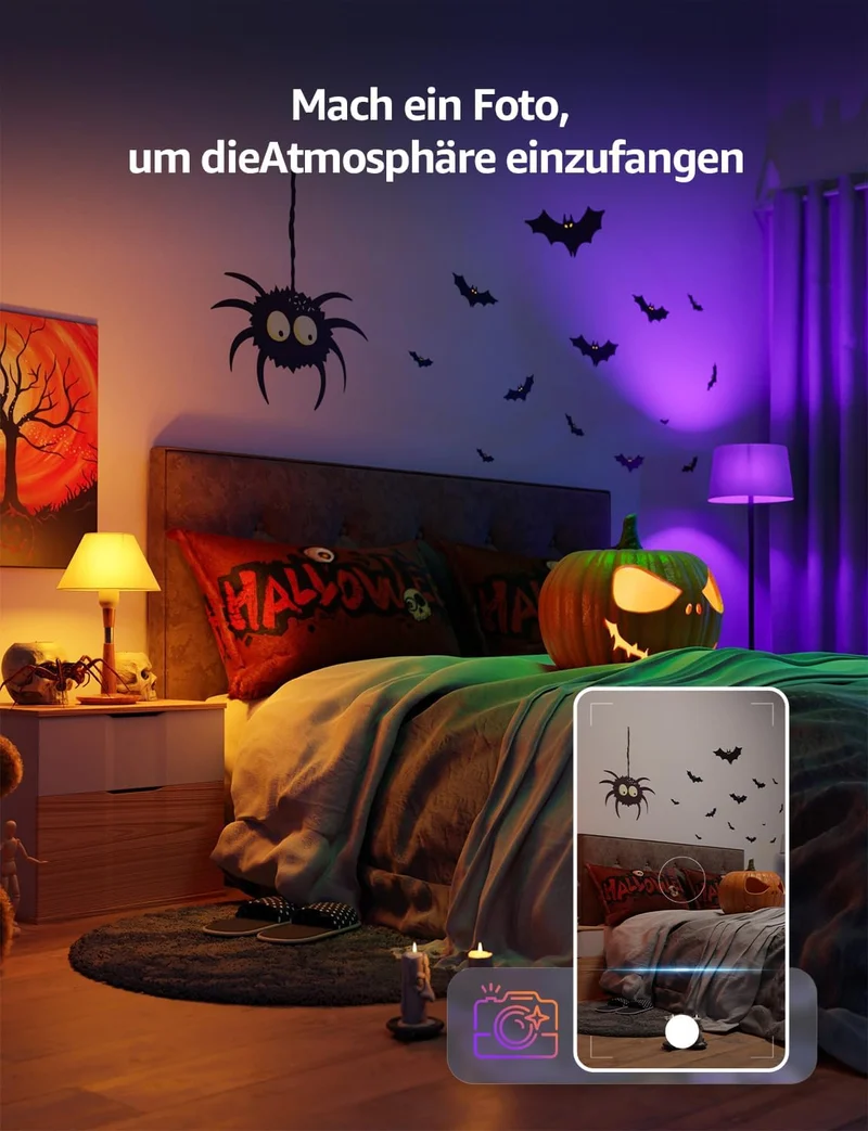Lepro Al Smart Glühbirne B3, E27 WLAN/Bluetooth Smart Bulb 1521lm Dimmbar, Foto-zu-Licht, Personalisierter KI-Lichtdesigner, Sprachsteuerung/Musik Sync, Kompatibel mit Alexa/Google Assistant