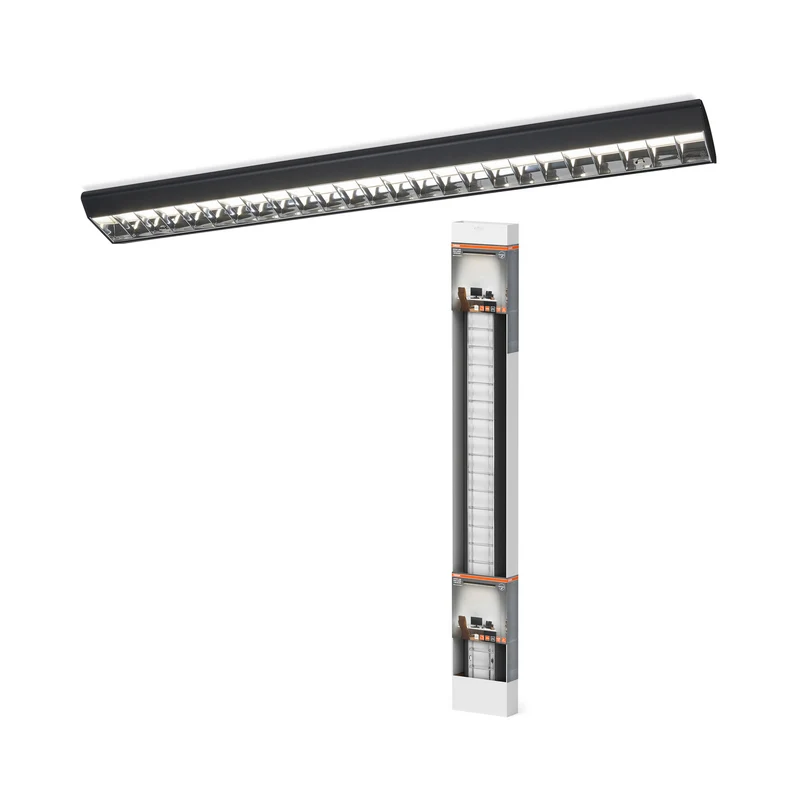 OSRAM OFFICE LINE GRID CURVE Büro-Deckenleuchten, 1.2m, 40W, 4000K, Kaltweiß, Dimmbar, Schwarz