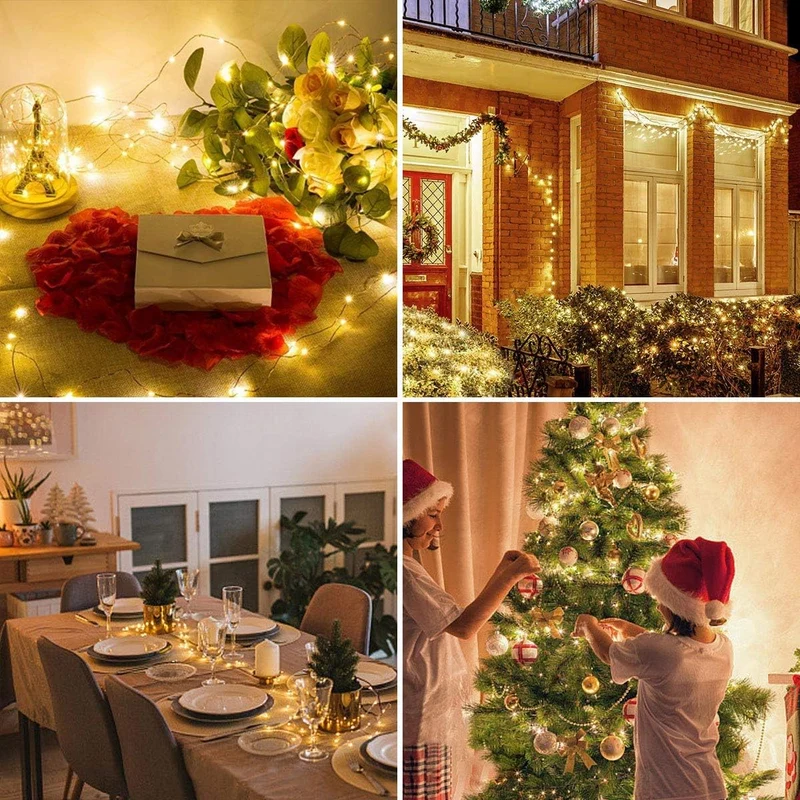 LE 20M LED Lichterkette, Drahtlichterketten 200 LEDs, Wasserdicht IP65, Strombetrieben mit Schalter, ideal f¨¹r Weihnachtsbeleuchtung, Balkon, au?en Deko innen Party usw. Warmwei?
