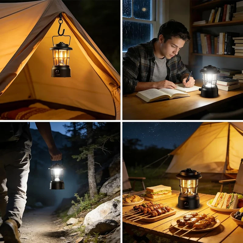 Lepro USB LED Campinglampe Schwarz
