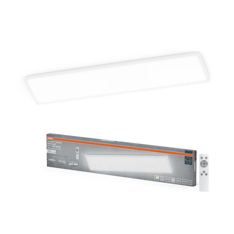 OSRAM PLANON EASYFIX LED Panel Backlight Deckenleuchte 98cm 30W CCT +DIM IP54 Fernbedienung, weiß