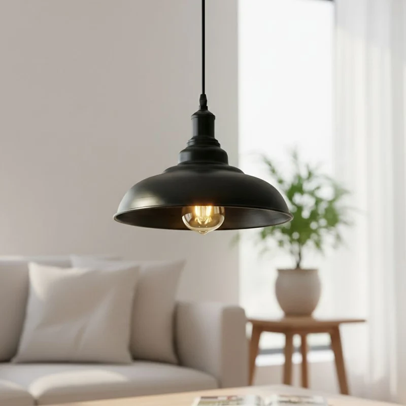 Industrial Farbige Pendelleuchte einzeln | E27 Metall Esstisch Hängelampe Ø 32 cm~4113