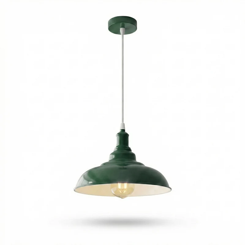 Industrial Farbige Pendelleuchte einzeln | E27 Metall Esstisch Hängelampe Ø 32 cm~4113