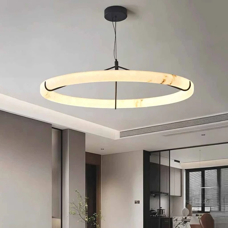 Ring Alabaster Pendant Light LED Dimmable