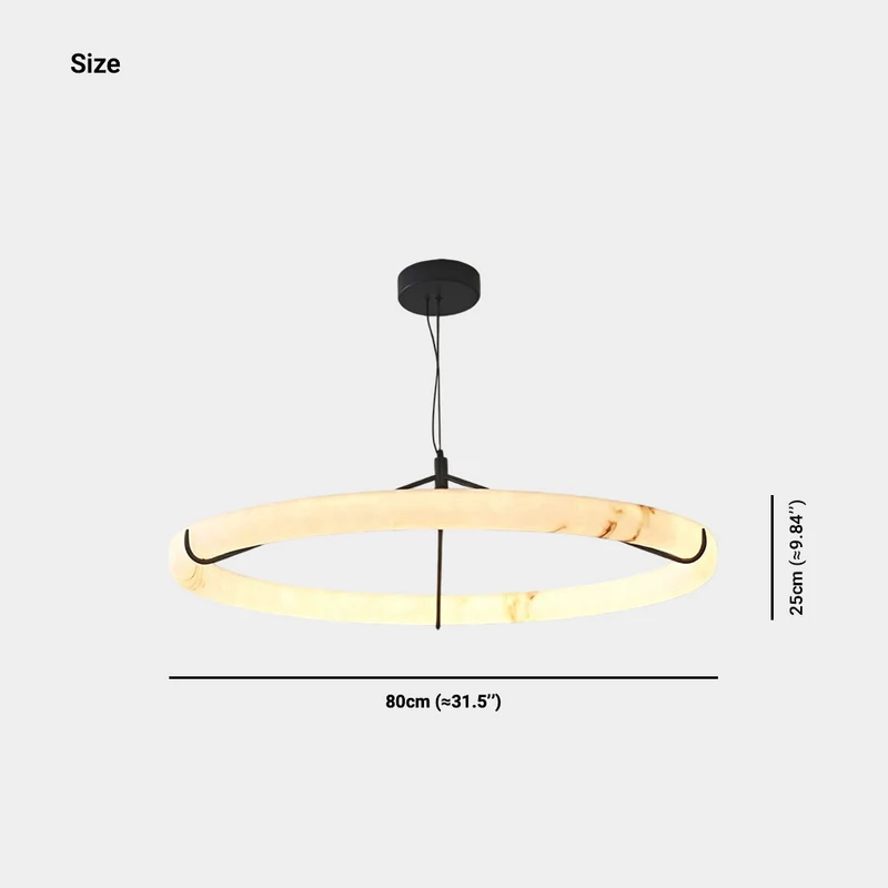 Ring Alabaster Pendant Light LED Dimmable