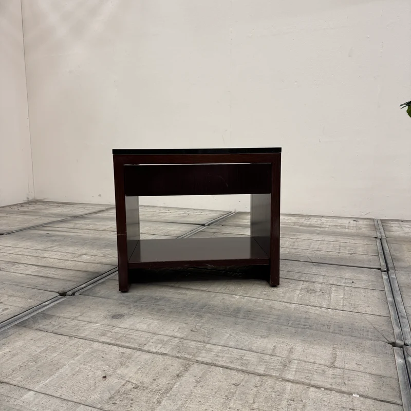 Nachttisch Dunkle Eiche mit Granit 65cm Nachtkonsole Beistelltisch Tisch Gebraucht