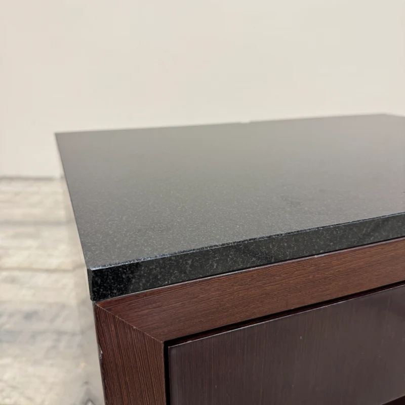 Nachttisch Dunkle Eiche mit Granit 65cm Nachtkonsole Beistelltisch Tisch Gebraucht
