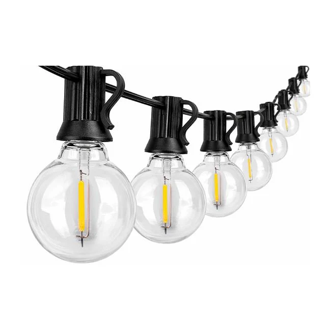 30M Lichterkette mit Fernbedienung | Inkl. 51x LED-Lampen | DIMMBAR | 1W | 2700K | 24V | Plug & Play | Verbindbar