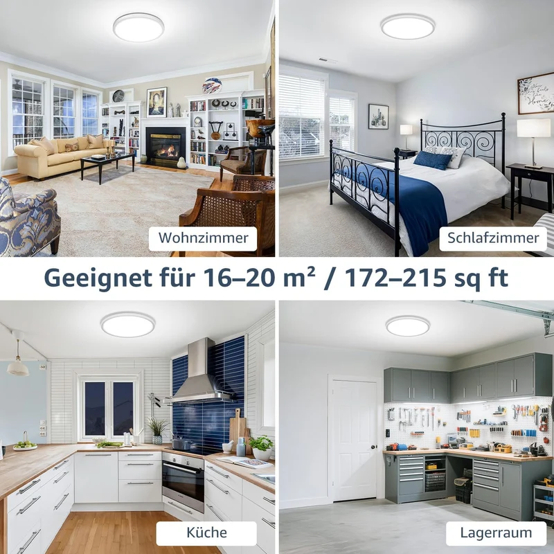 Lepro Deckenlampe 24W, IP44 Wasserfest Deckenleuchte，5000K 2400LM Badezimmer Lampe, Kaltweiß Deckenleuchte Badezimmer, ideal Badezimmerlampe Decke für Bad Schlafzimmer Flur Küche Wohnzimmer, Ø29.3cm