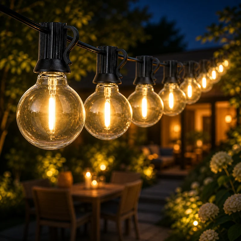 15M Lichterkette mit Fernbedienung | Inkl. 25x LED-Lampen | DIMMBAR | 1W | 2700K | 24V | Plug & Play | Verbindbar