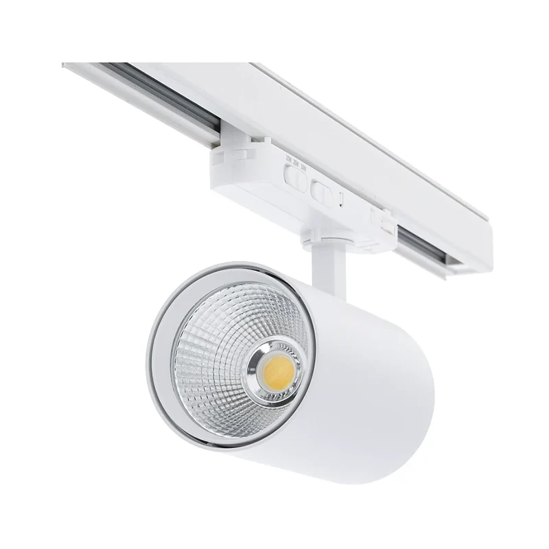 3-Phasen-Schienenstrahler für Lebensmittel | Rosalin | 10W-20W-30W-Leistungsschalter | Weiß | Farbtemperaturschalter | Dimmbar