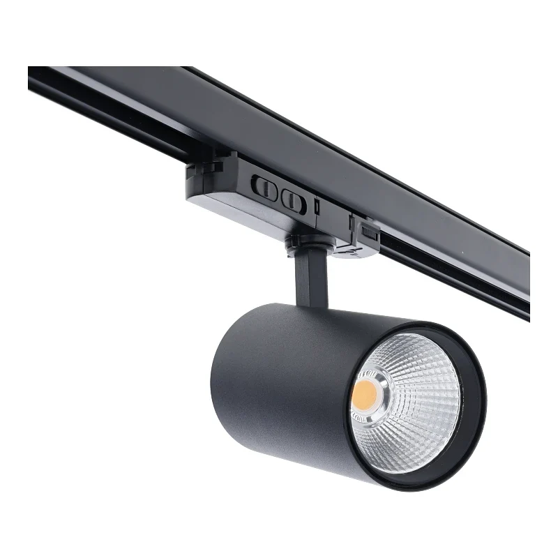 3-Phasen-Schienenstrahler für Lebensmittel | Rosalin | 10W-20W-30W-Schalter | Schwarz | Farbtemperaturschalter | Dimmbar