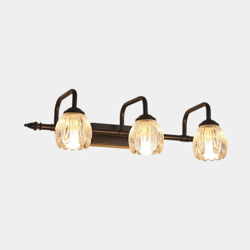 Tulip Wall Sconce Glass Vanity Light for Bathroom, Black