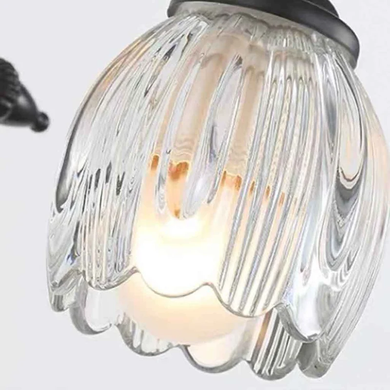 Tulip Wall Sconce Glass Vanity Light for Bathroom, Black