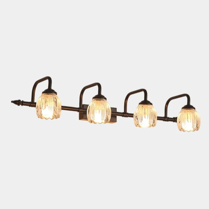 Tulip Wall Sconce Glass Vanity Light for Bathroom, Black