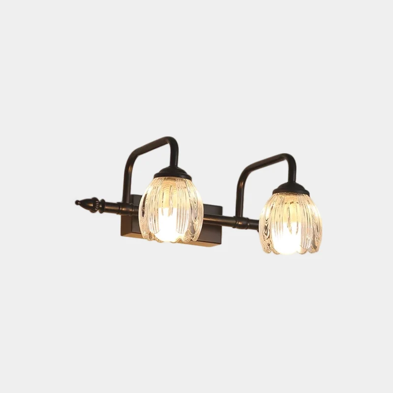 Tulip Wall Sconce Glass Vanity Light for Bathroom, Black