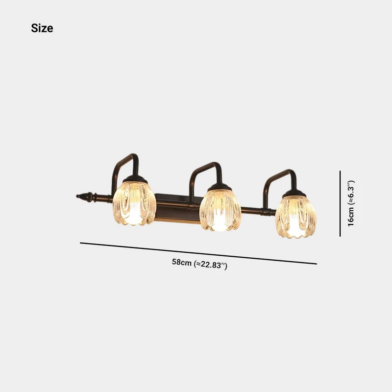 Tulip Wall Sconce Glass Vanity Light for Bathroom, Black